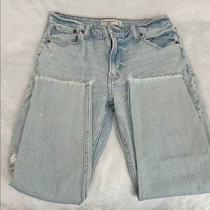 Abercrombie Skinny High rise Light Blue Distressed Jeans